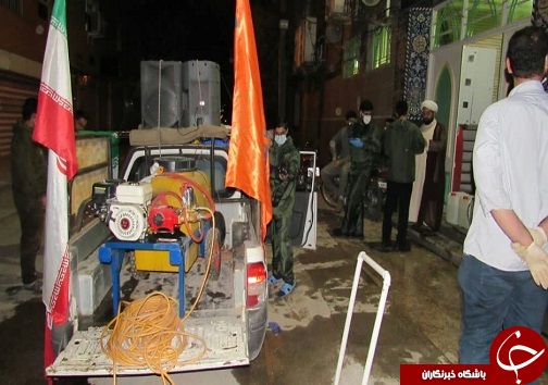 گندزدایی منازل و معابر با کمک گروه جهادی شهید عباس کردونی