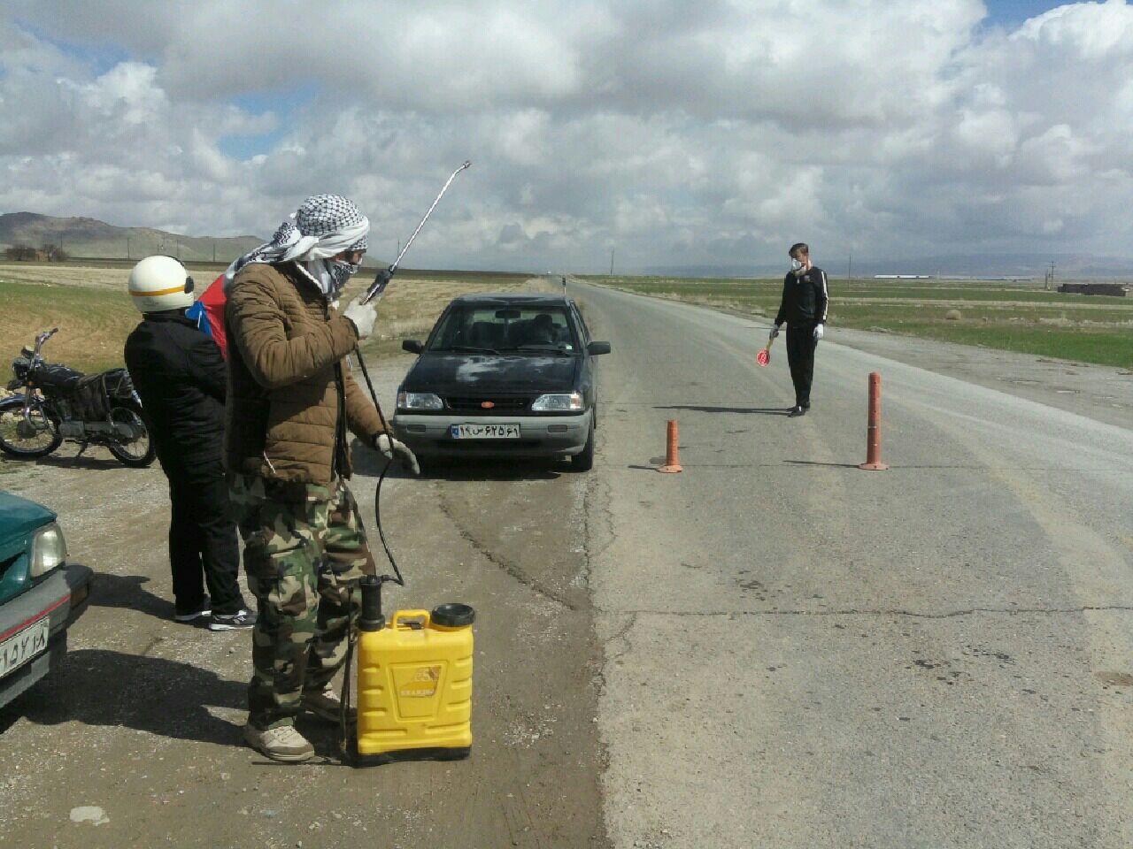 گندزدایی و ضدعفونی کردن در روستای میهم‌سفلی + فیلم
