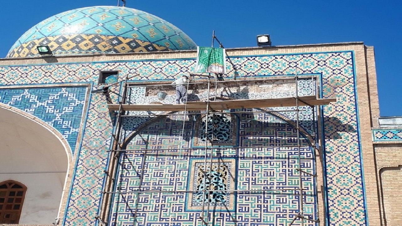 اجرای مرحله جدید مرمت امامزاده حسین (ع) و برج‌های دوگانه خرقان در سال ۹۹