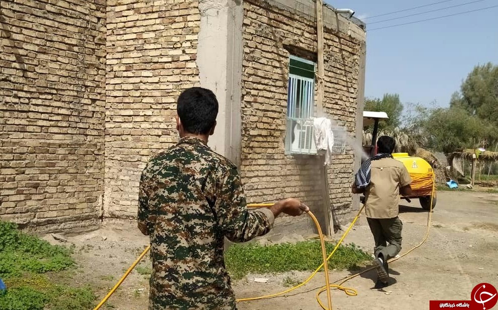 محلول پاشی و ضدعفونی روستای بندوک قلعه گنج