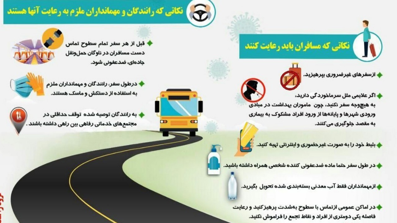 نکات مهم در سفر‌های ضروری برای پیشگیری از شیوع ویروس کرونا