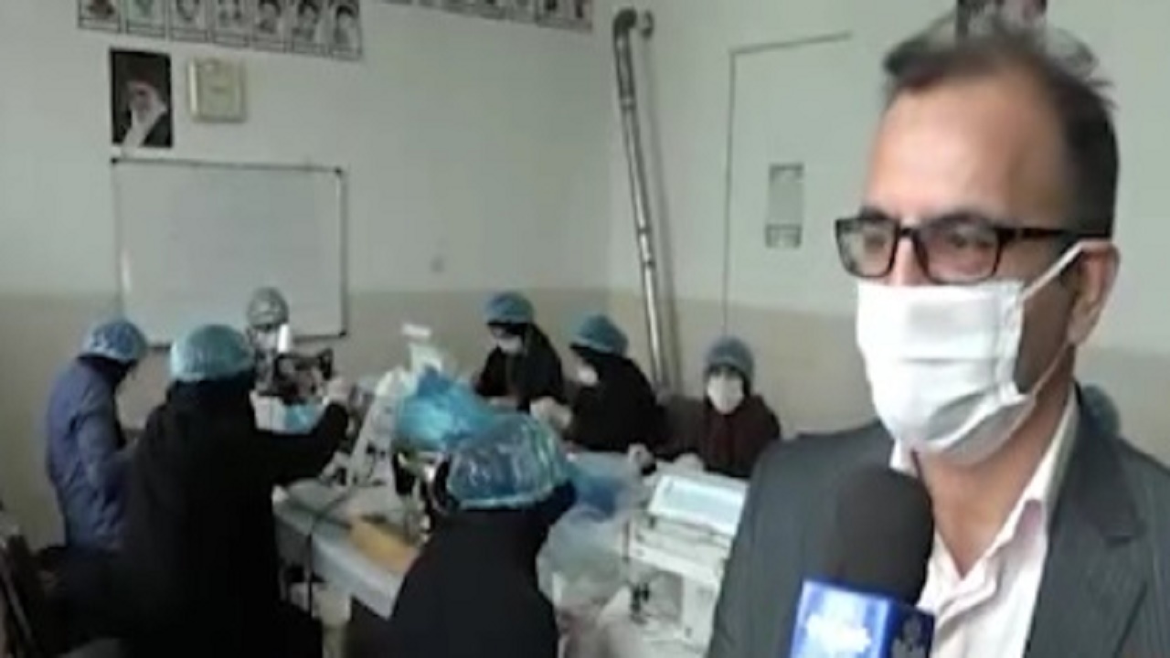 راه اندازی کارگاه تولید ماسک در روستای مزرعه امام در نایین
