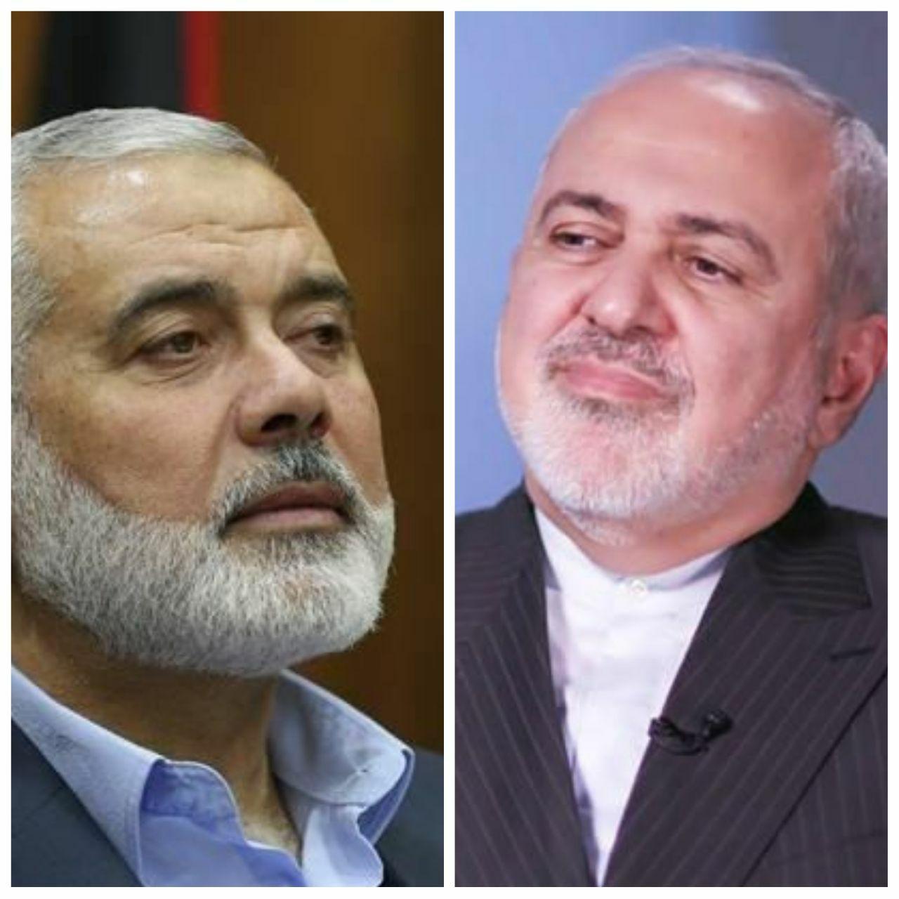 همبستگی با ملت ایران در مبارزه با شیوع کرونا در تماس هنیه با ظریف