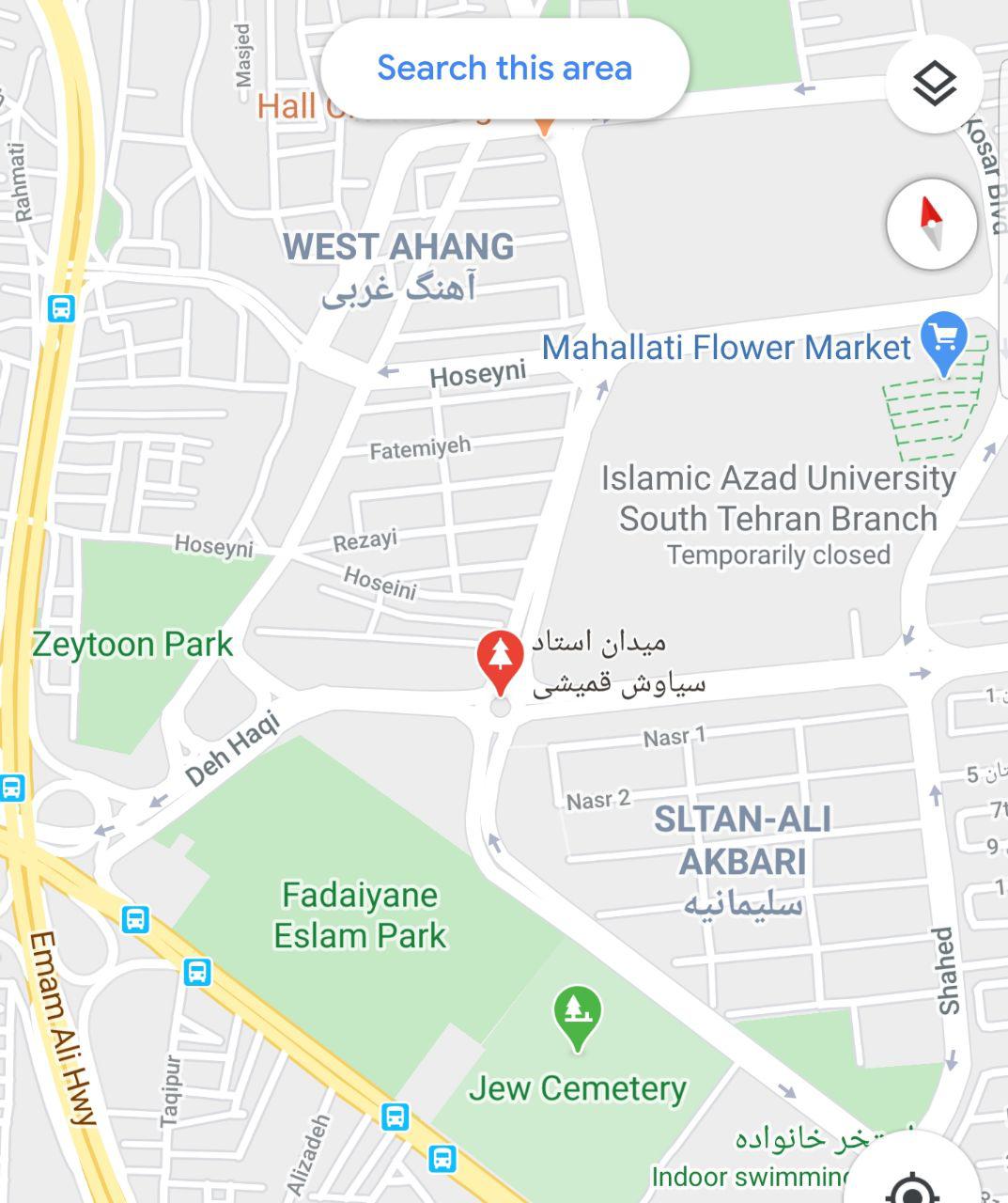 شیطنت گوگل در تغییر نام اماکن تهران به نام یک خواننده لوس آنجلسی شیطنت گوگل در تغییر نام اماکن تهران به نام یک خواننده لوس آنجلسی