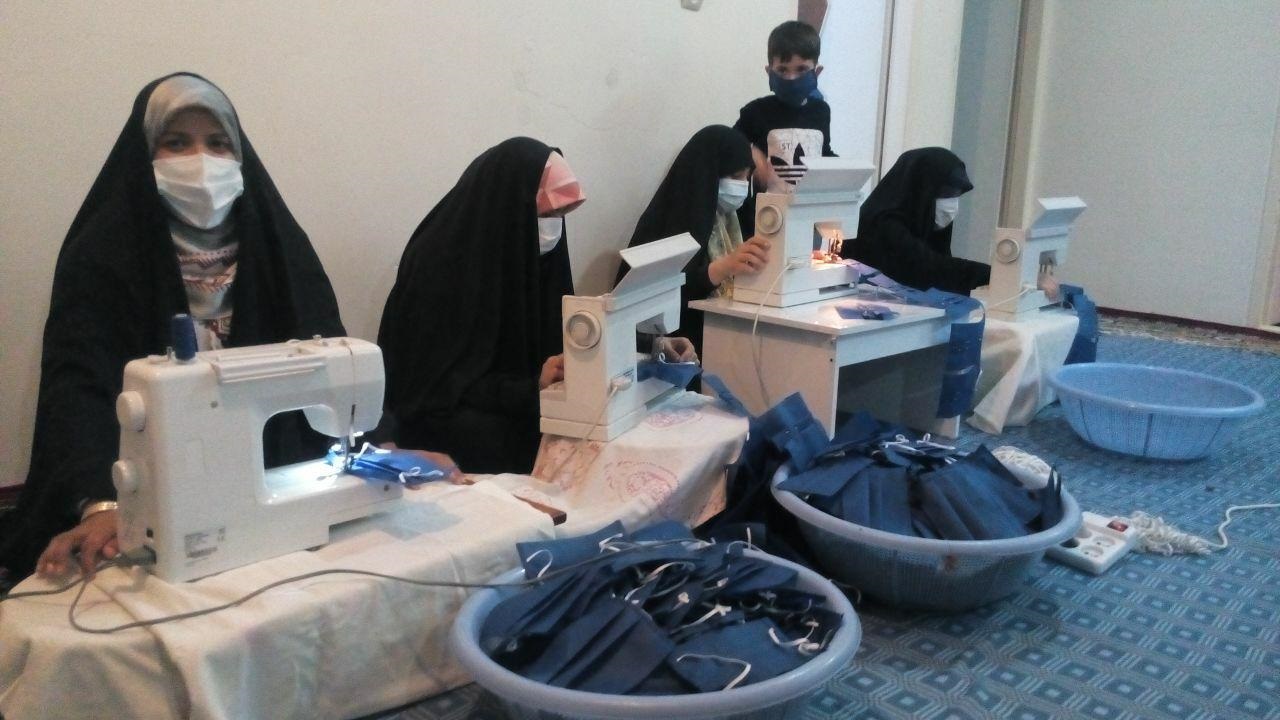 همت بانوان جهادی دهستان آقابابا در مقابله با ویروس کرونا