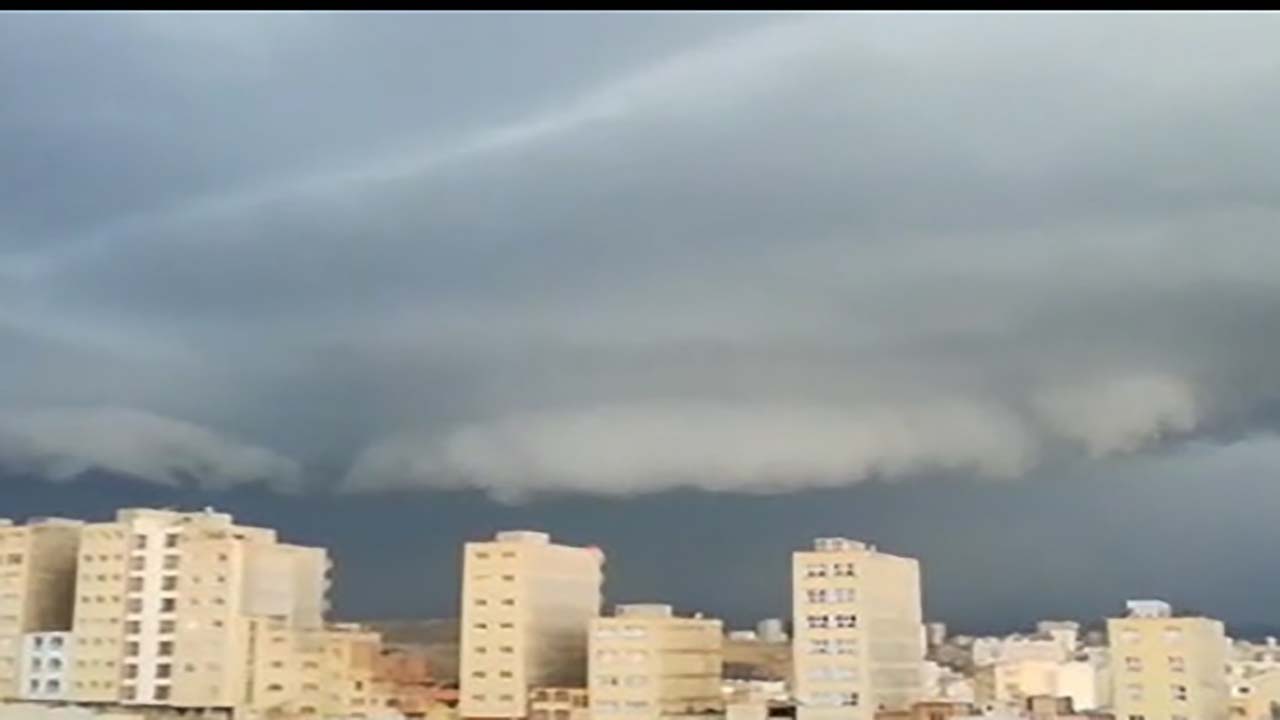 نمایی از آسمان ابری در تبریز + فیلم
