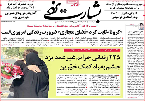 نیم صفحه نخست روزنامه های استانی؛