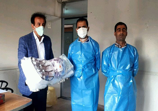 اهدا وسایل حفاظت فردی به مدافعان سلامت مرکز غربالگری بیماری‌های واگیر