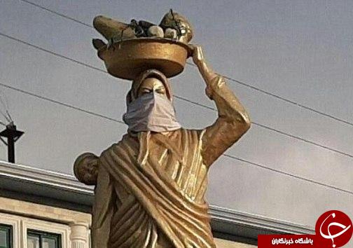 مجسمه&zwnj;ها برای مقابله با کرونا ماسک زدند! + تصاویر
