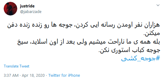 اعلام برائت کاربران از زنده به گور کردن دهها میلیون جوجه اعلام برائت کاربران از زنده به گور کردن دهها میلیون جوجه