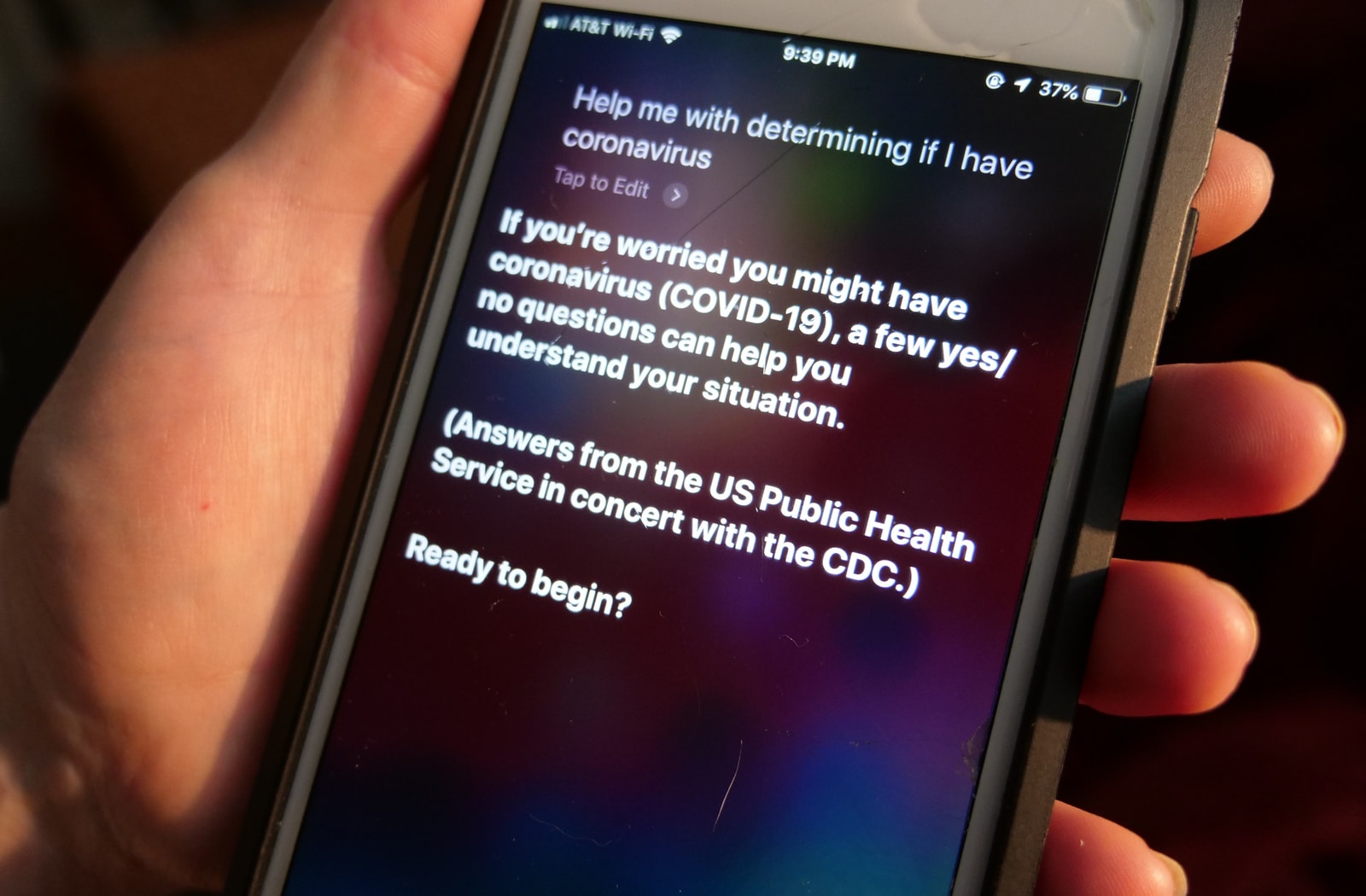 قابلیت جدید Siri برای تشخیص ویروس کرونا