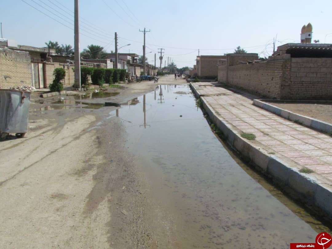 پس زدگی فاضلاب در شهر بستان در پی افزایش دبی رودخانه کرخه+تصاویر