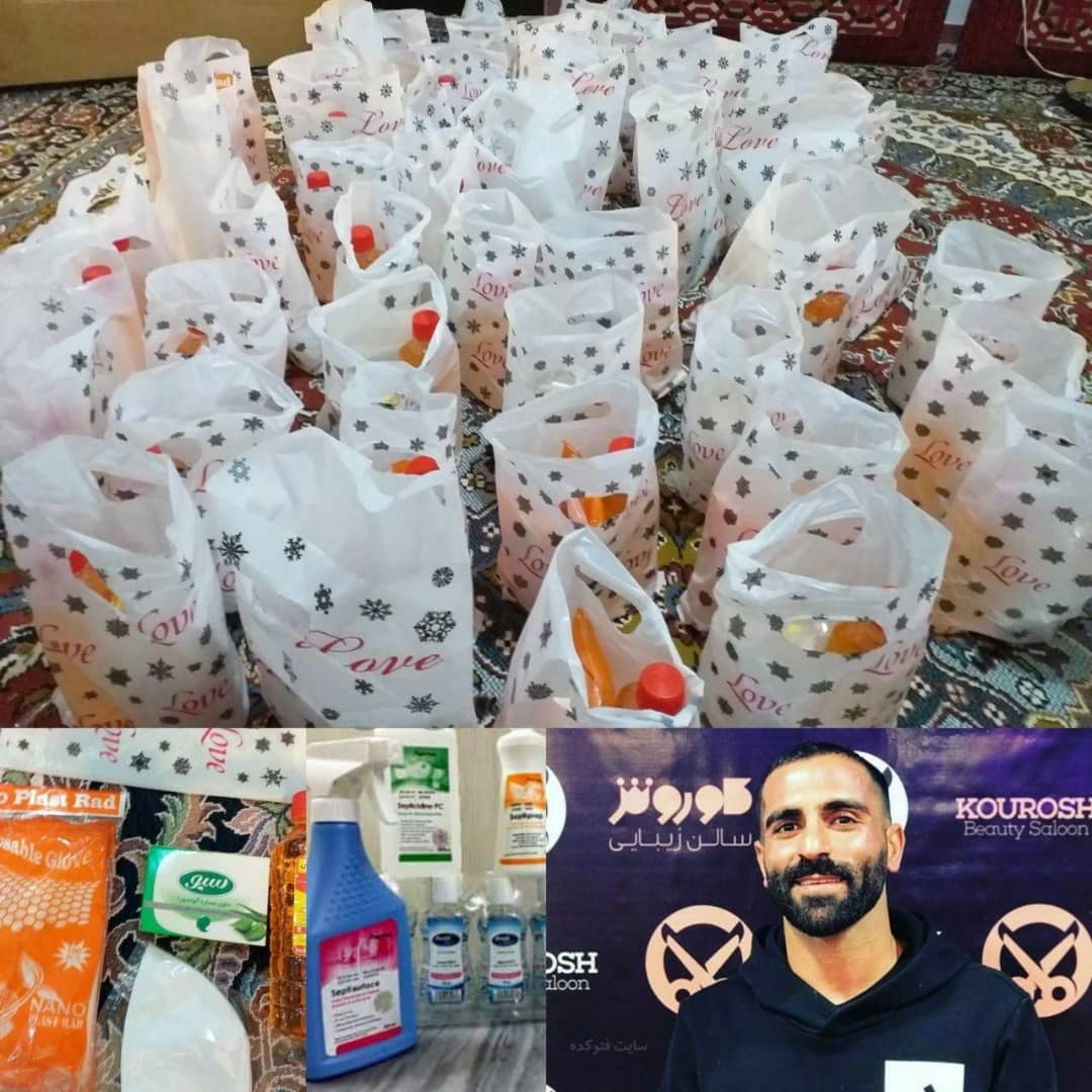 کمک کاپیتان تیم فوتبال سپاهان به مردم نهاوند برای پیشگیری از کرونا