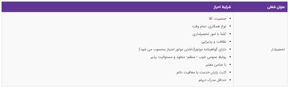 استخدام تحصیلدار در یک شرکت ساختمانی معتبر