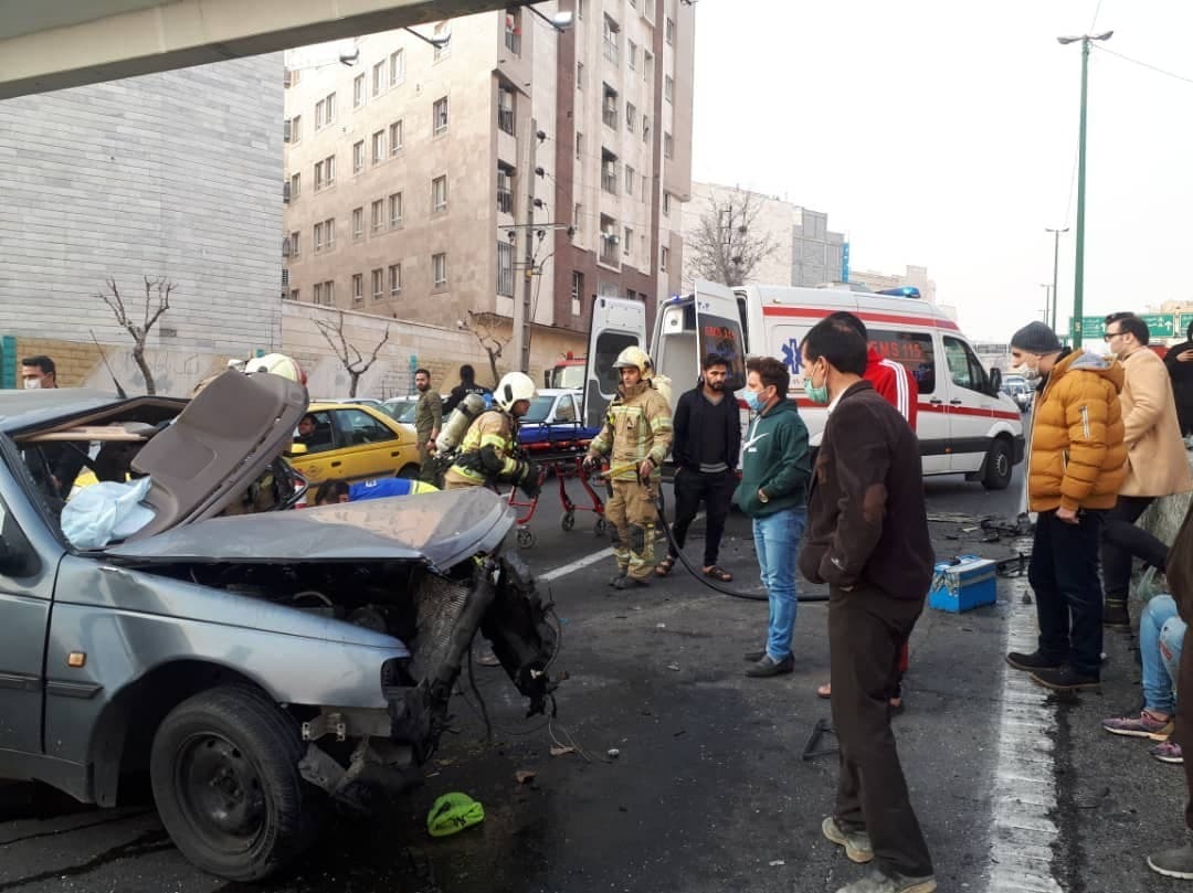 مصدومیت پنج تن در حادثه تصادف ظهر امروز در پایتخت