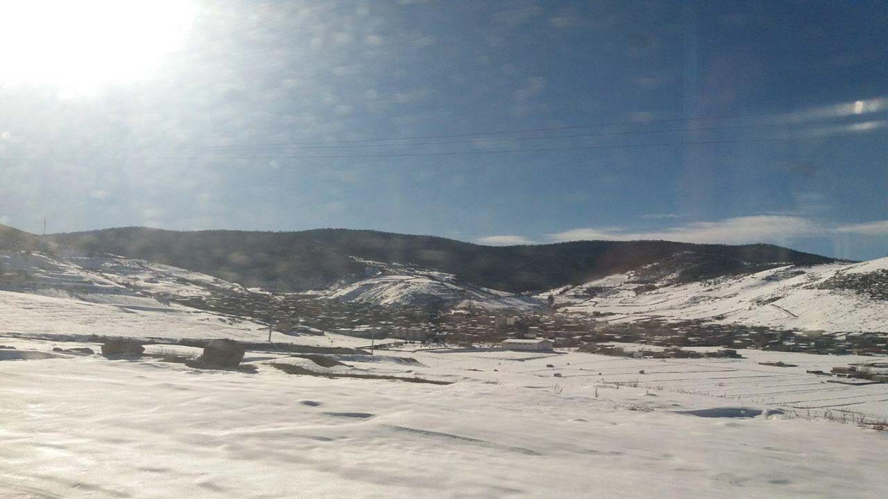 نمایی از طبیعت زمستانی در کیاسر + فیلم