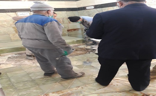 اماده سازی قبور پیکر مرحوم آیت الله مصباح یزدی اماده سازی قبور پیکر مرحوم آیت الله مصباح یزدی