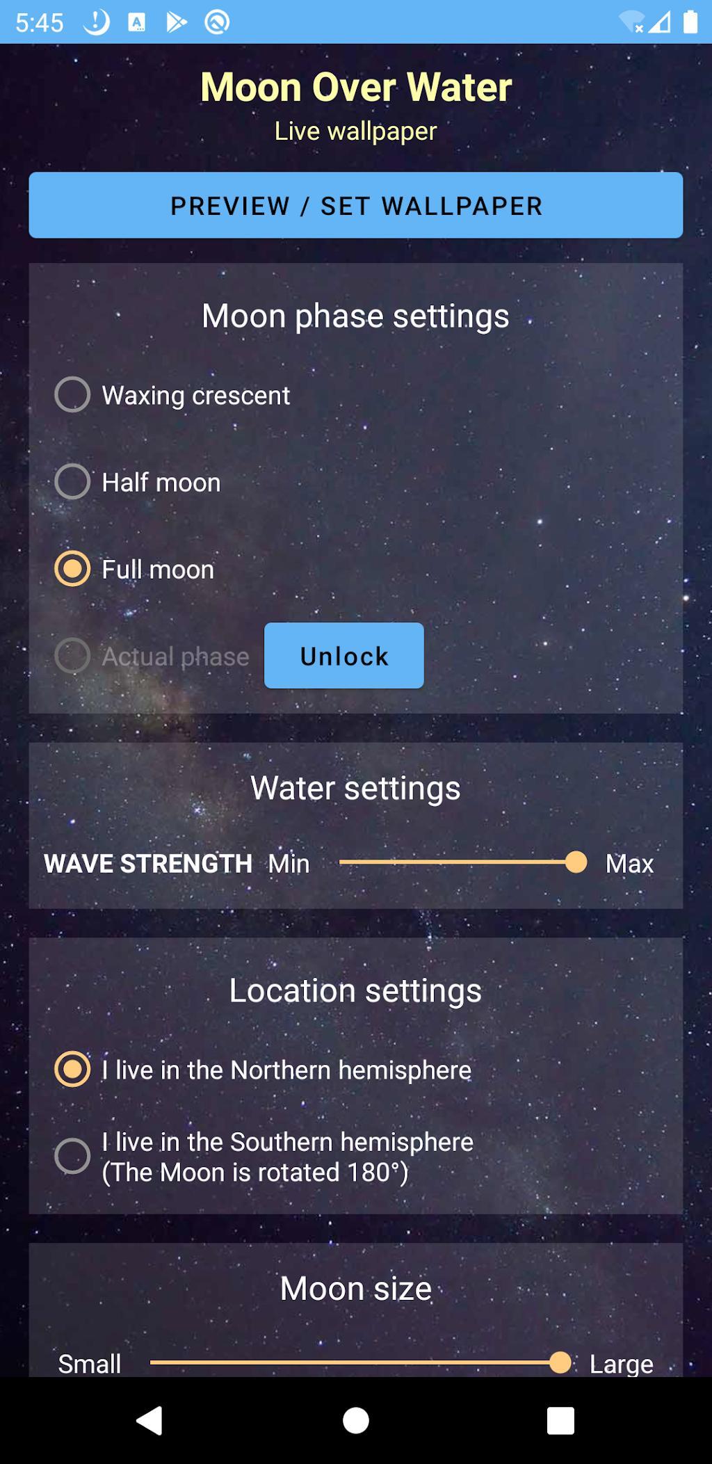 دانلود Moon Over Water Live Wallpaper