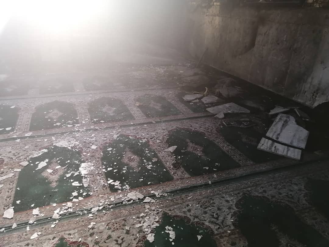 آتش‌سوزی مسجد الشجره در کازرون + تصاویر