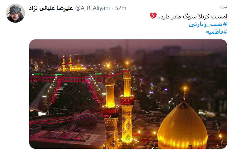 مادرت آمده با ذکر &laquo;بُنَیَّ قَتَلوکْ&raquo; / عطر سیب حرمت، جلوه&zwnj; زهراست حسین(ع)