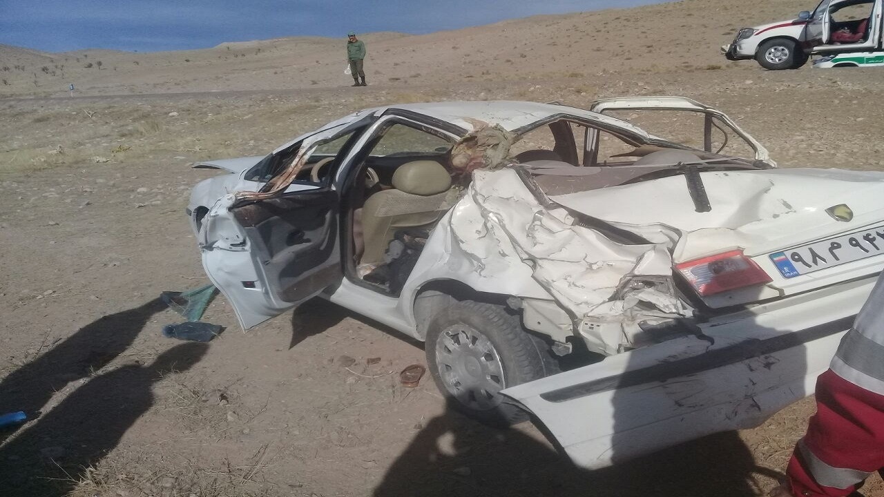 واژگونی سمند در جاده قوچان