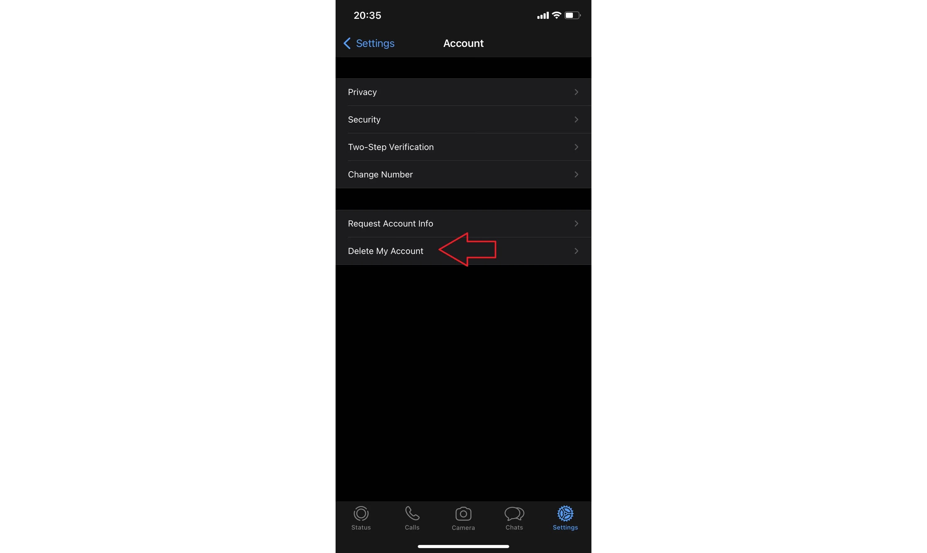 آموزش حذف حساب کاربری واتساپ در iOS و اندروید