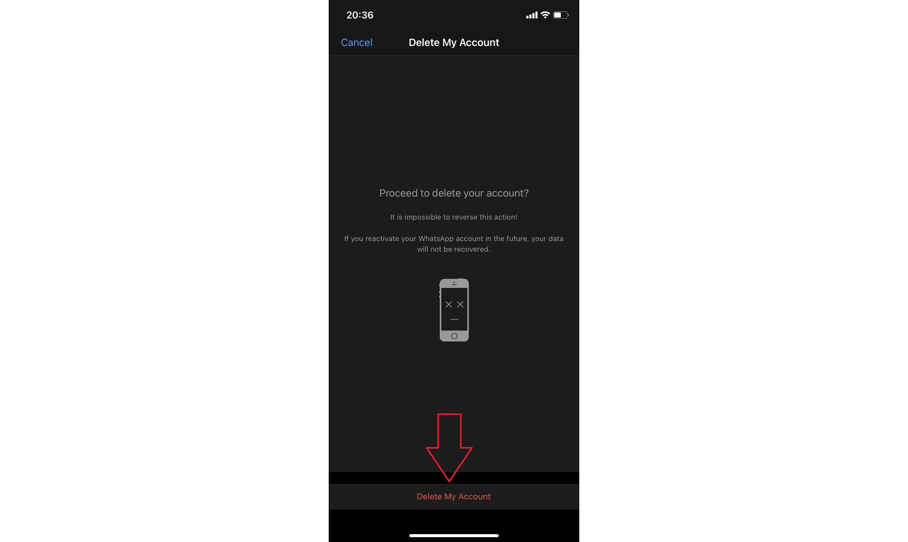آموزش حذف حساب کاربری واتساپ در iOS و اندروید