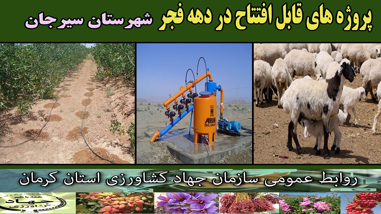 افتتاح ۵ طرح آب و خاک و دامپروری در سیرجان