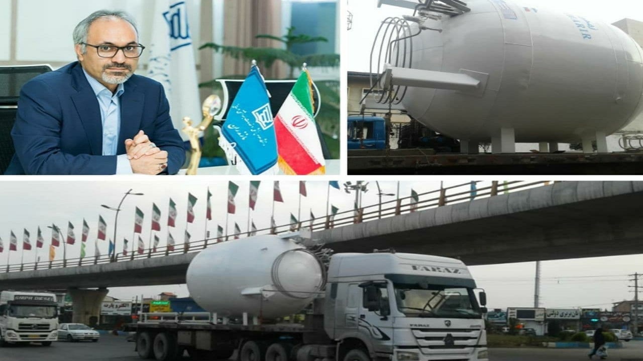 تحویل مخزن تانک اکسیژن مایع به بیمارستان رازی قائمشهر