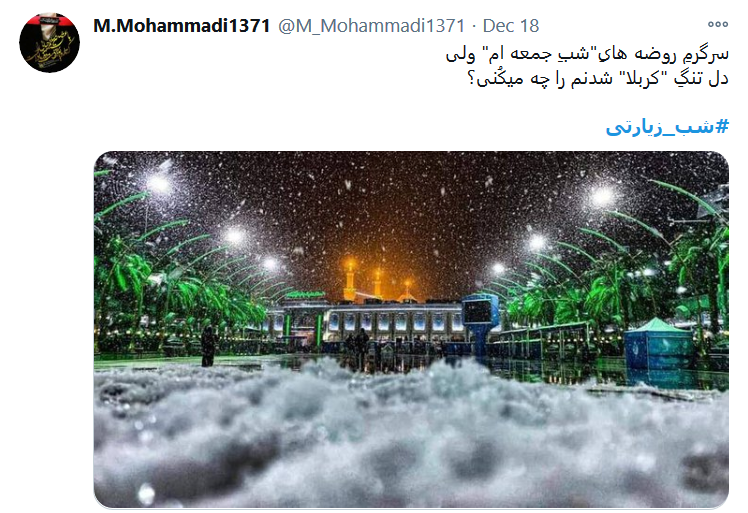توئیت کاربران با هشتگ #شب_زیارتی به تو از دور سلام، به سلیمان جهان از طرف مور سلام