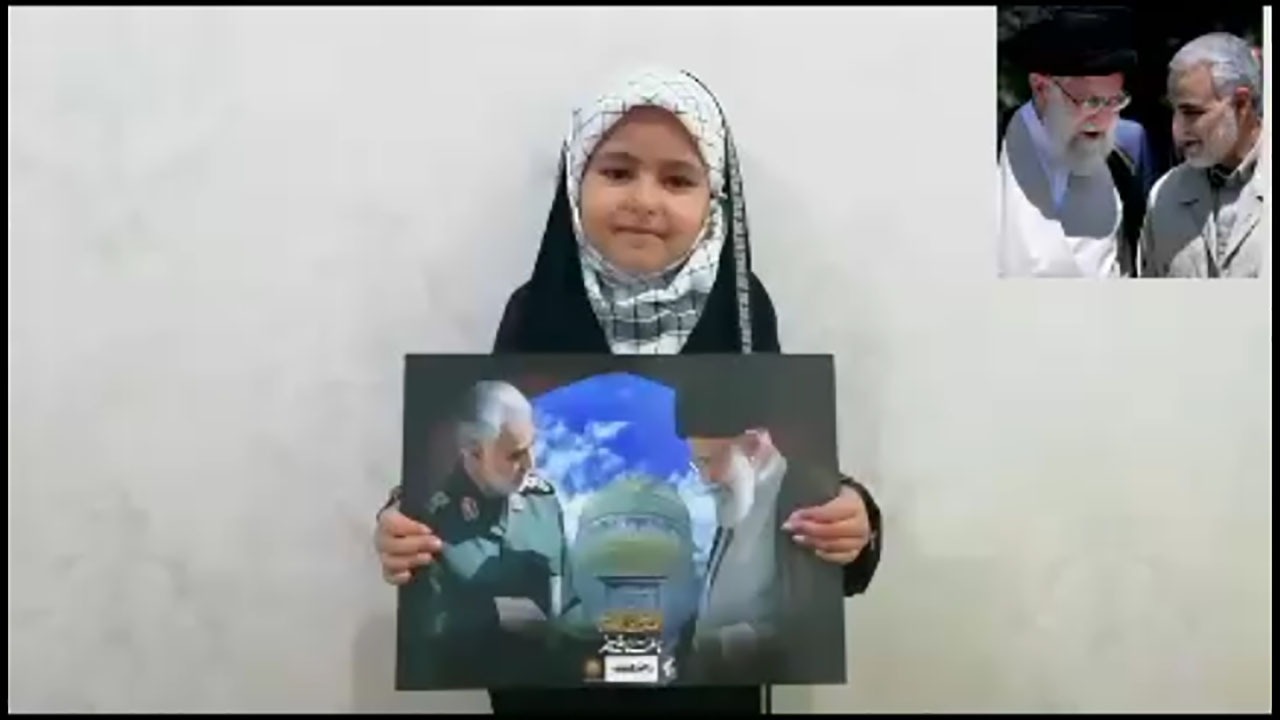 گرامیداشت شهیدحاج قاسم سلیمانی توسط دختر بچه در روستای گوش‌لو + فیلم