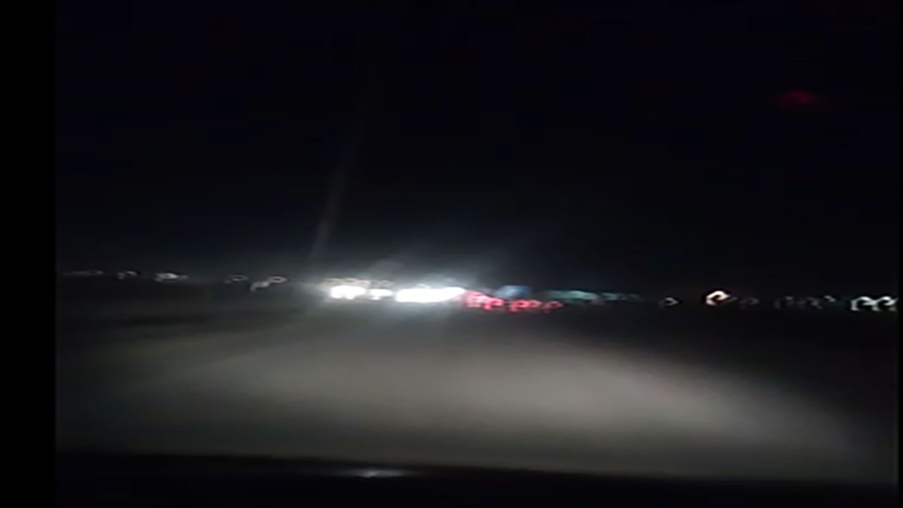 تاریکی جاده در اتوبان کرج به قزوین + فیلم