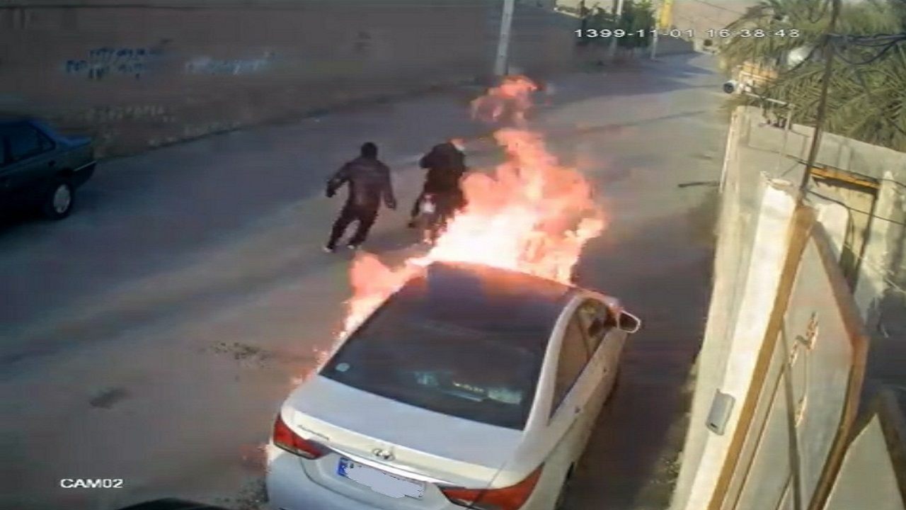 عامل آتش سوزی خودروی سوناتا در دشتی دستگیر شد