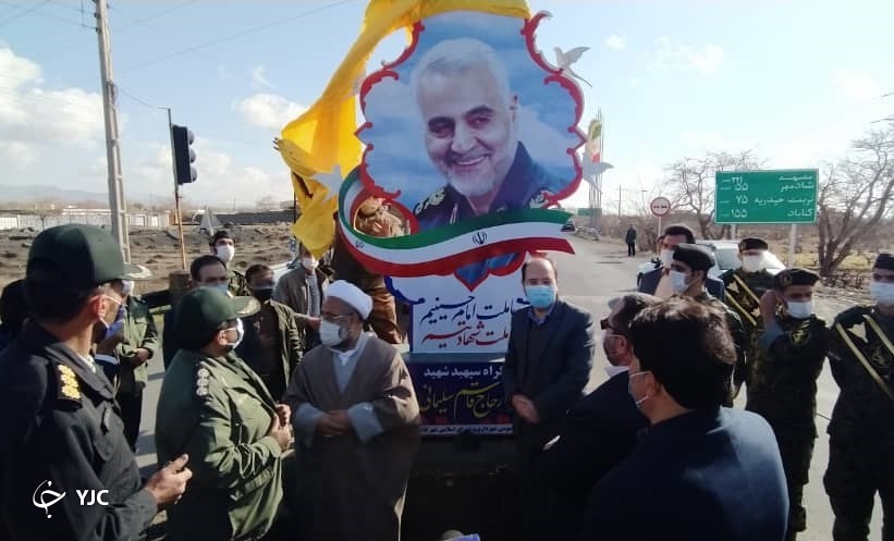 رونمایی از تندیس بزرگراه شهید سلیمانی در کاشمر 