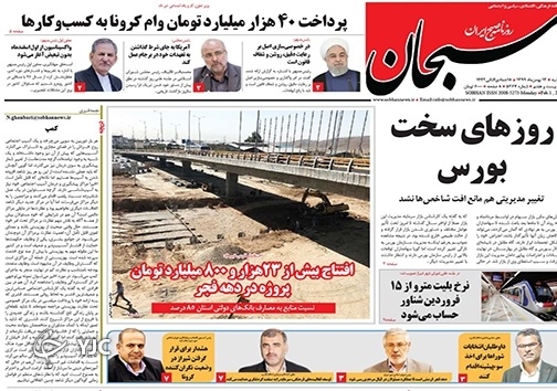 تصاویر صفحه نخست روزنامه&zwnj;های استان فارس روز دوشنبه ۱۳ بهمن ماه سال ۱۳۹۹