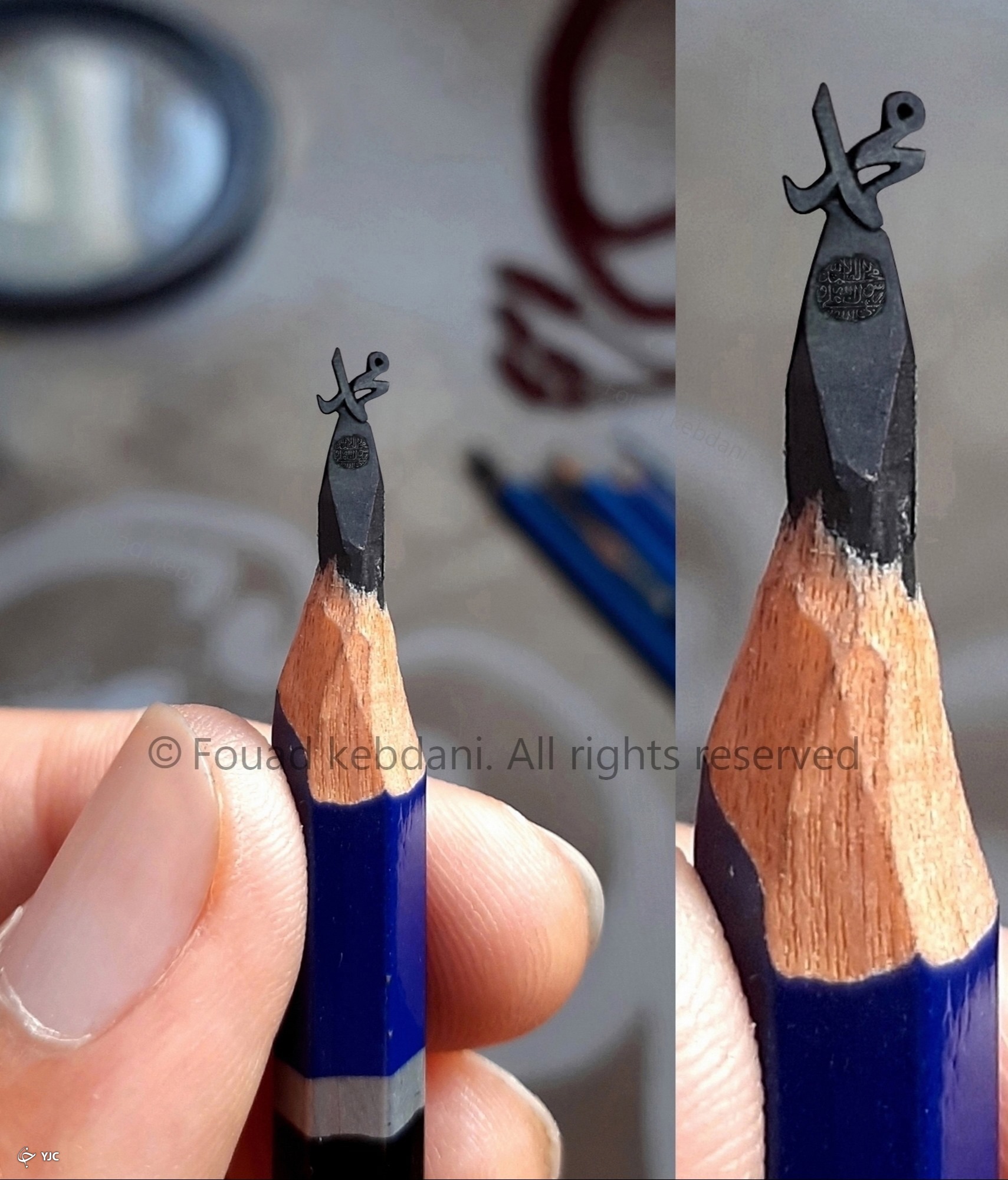 ترسیم تصویر خانه کعبه بر روی دانه برنج+ تصاویر