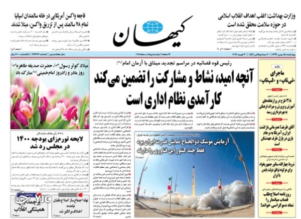 روزنامه های 15 بهمن 99