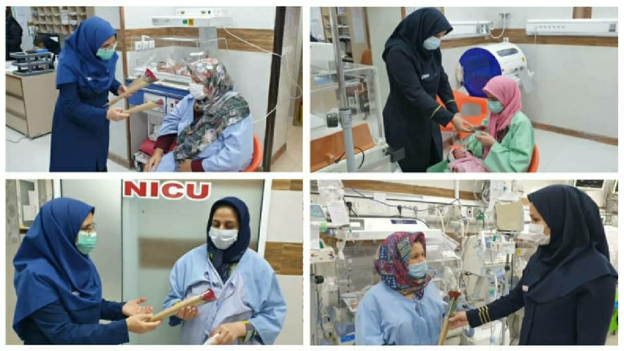 تجلیل مدافعان سلامت اراک از مادران بستری
