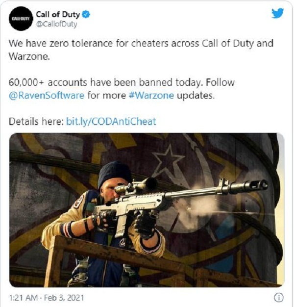 مسدود شدن 60 هزار حساب کاربری در بازی Call of Duty: Warzone مسدود شدن 60 هزار حساب کاربری در بازی Call of Duty: Warzone