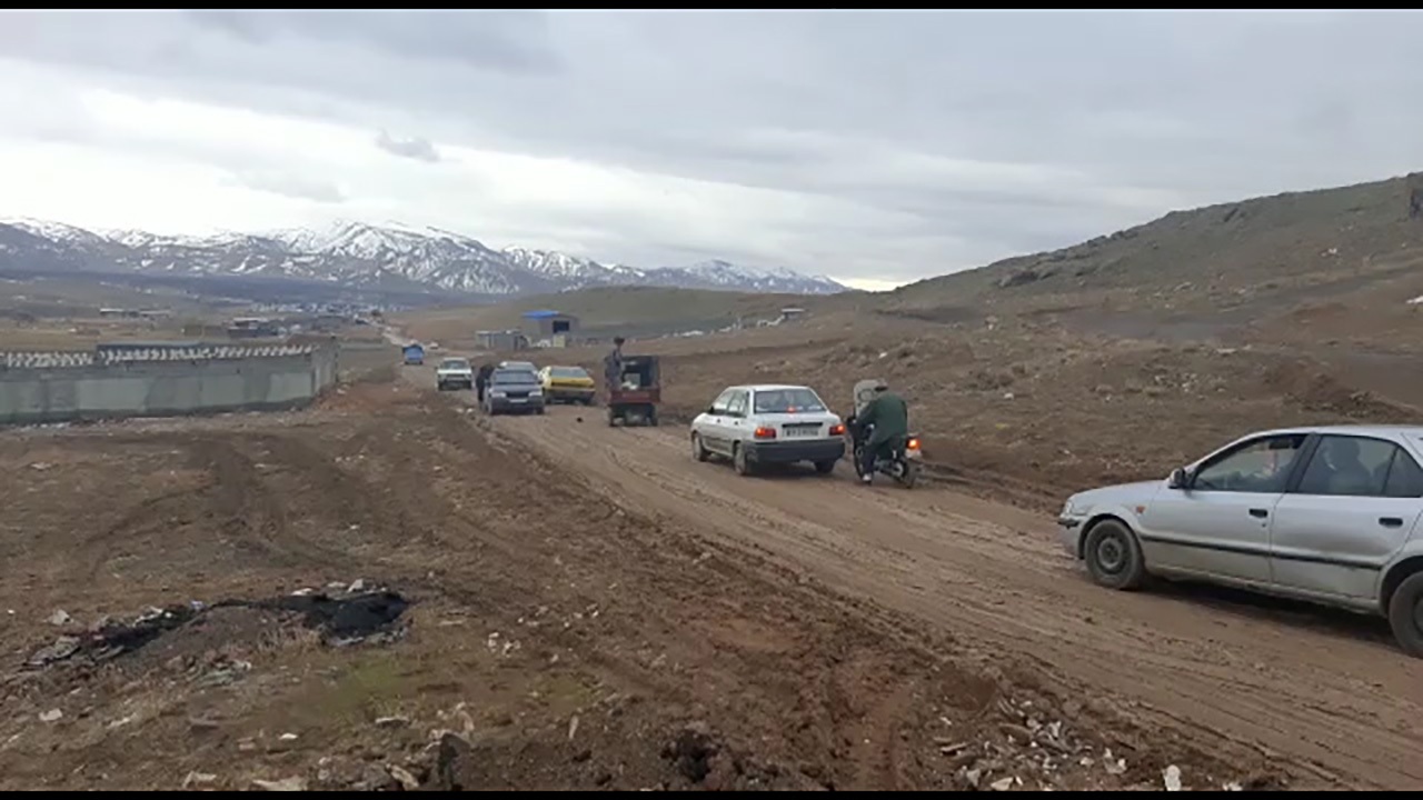 گلایه از وضع نامناسب جاده در مراغه + فیلم