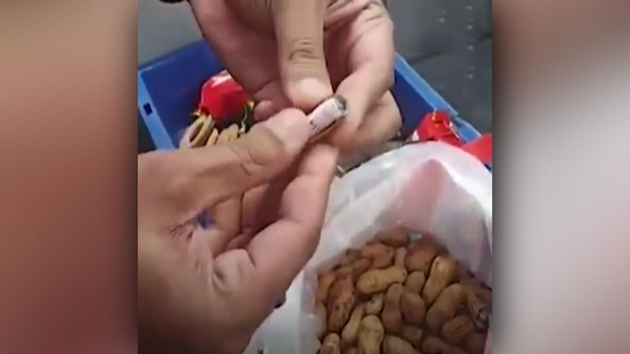 مخفی کردن ۶۰ هزار دلار در خوراکی‌ها + فیلم