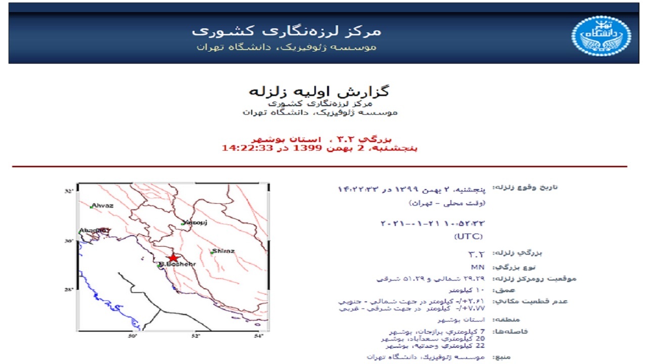 برازجان لرزید