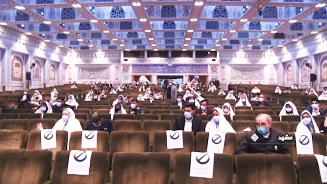 ازدواج ۸۸۸ زوج در حرم مطهر رضوی + فیلم