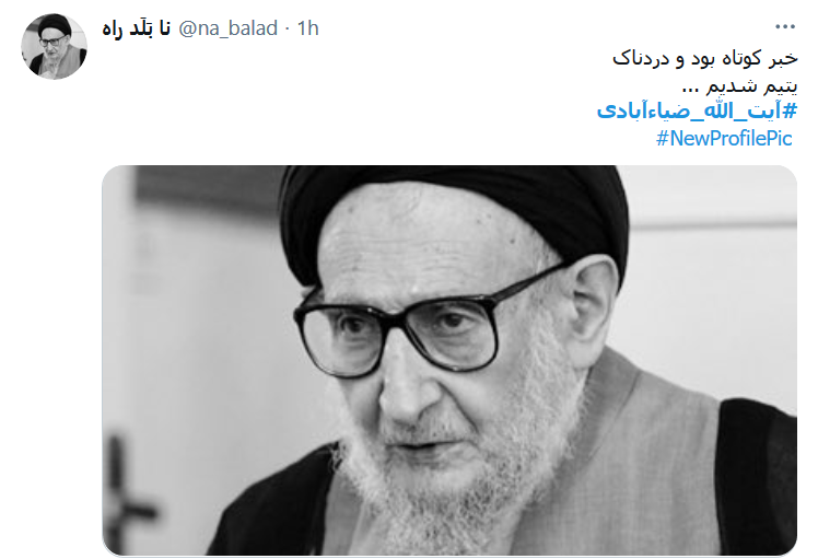 واکنش کاربران به خبر درگذشت آبت الله ضیاءآبادی