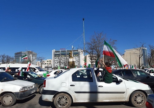 راهپیمایی خودرویی یوم&zwnj;الله ۲۲ بهمن در اردبیل + تصاویر