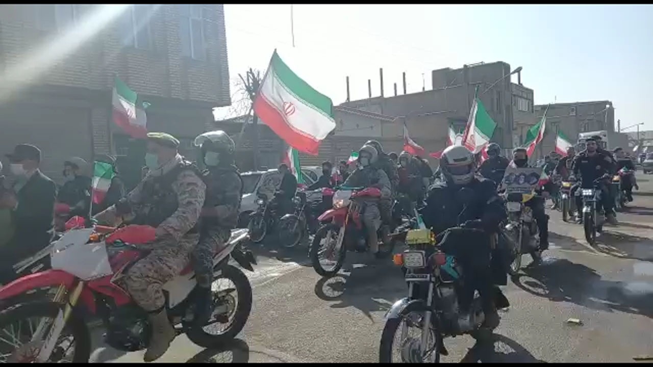 راهپیمایی موتوری در بیله‌سوار + فیلم