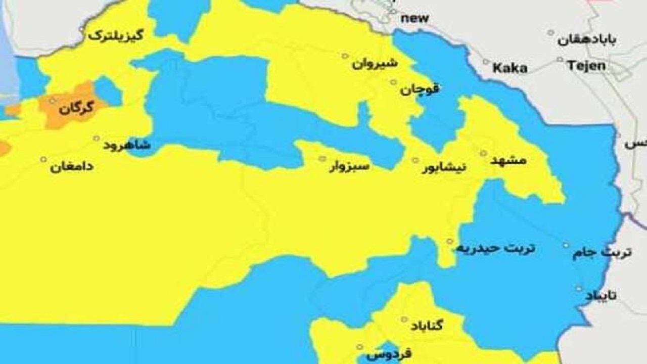 خراسان رضوی در وضعیت زرد کرونایی قرار گرفت