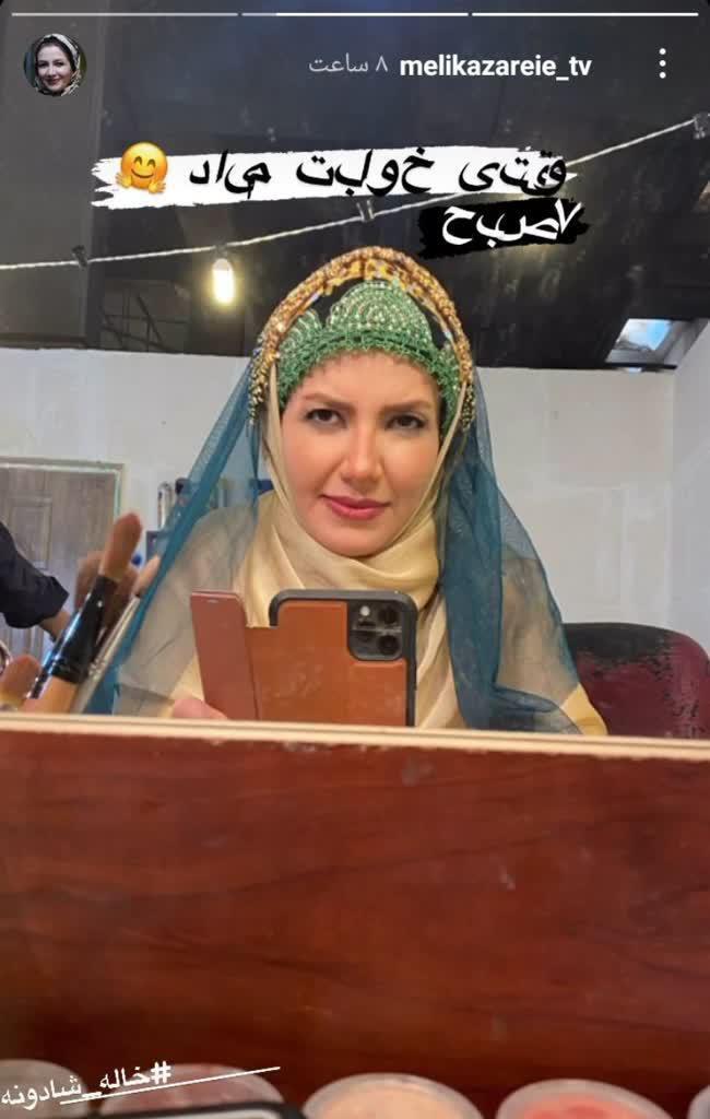 خواب آلودگی خاله شادونه سر صحنه