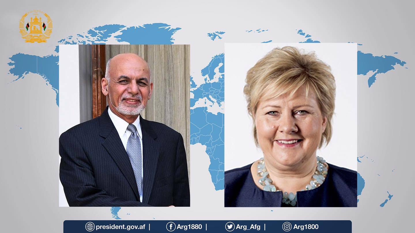 گفتگوی تلفنی اشرف غنی با نخست وزیر ناروی