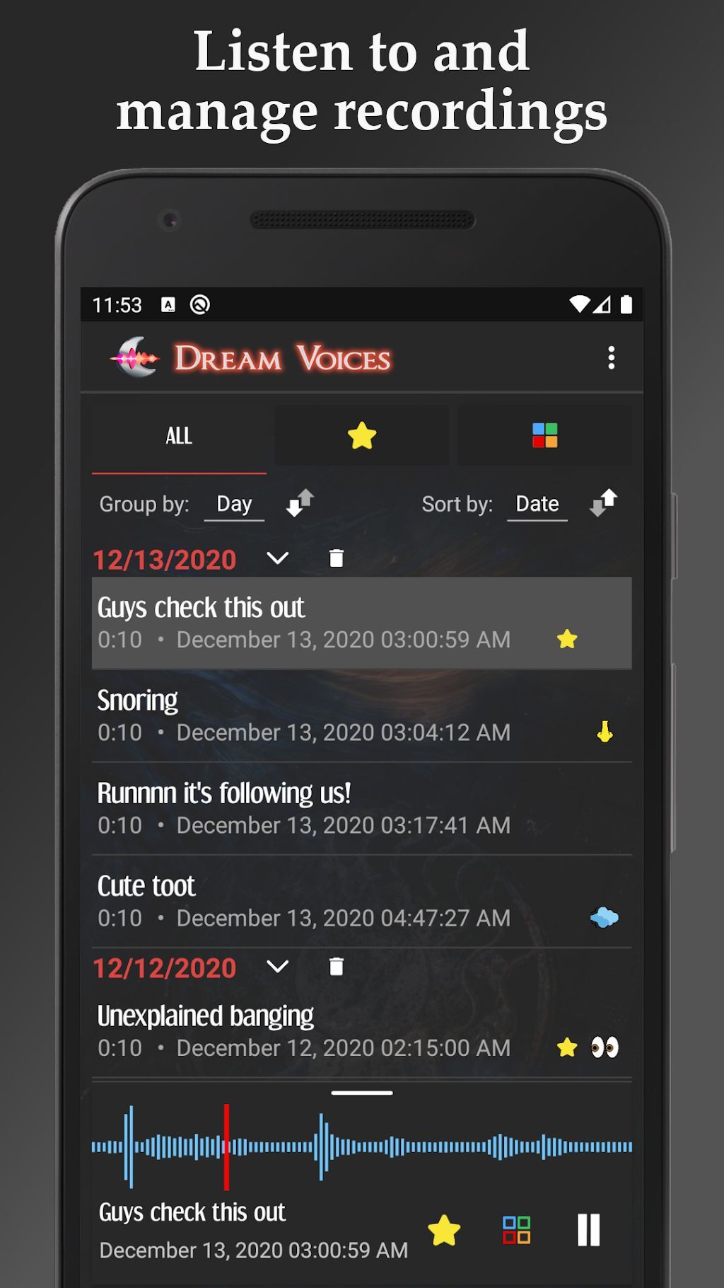 دانلود Dream Voices &ndash; Sleep talk recorder 2.3.3 &ndash; ضبط کننده صدا برای اندروید